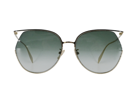 Gold Oval Metal Sunglasses For Cheap