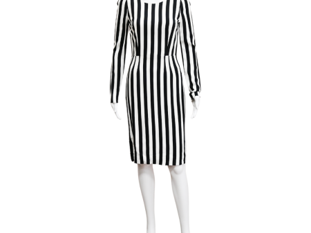 Black & White Striped Midi Dress Hot on Sale