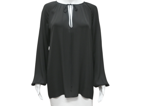 Black Silk Long Sleeve Blouse Online