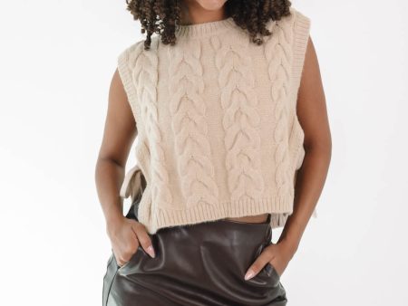 All My Life Sweater Vest - Light Taupe For Cheap