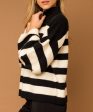 Half Zip Stripe Sweater - Black White Supply