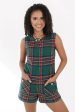 Let It Snow Romper - Green Plaid For Discount