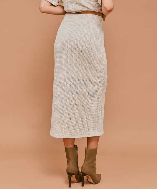 Textured Midi Skirt - Natural - FINAL SALE Online Sale