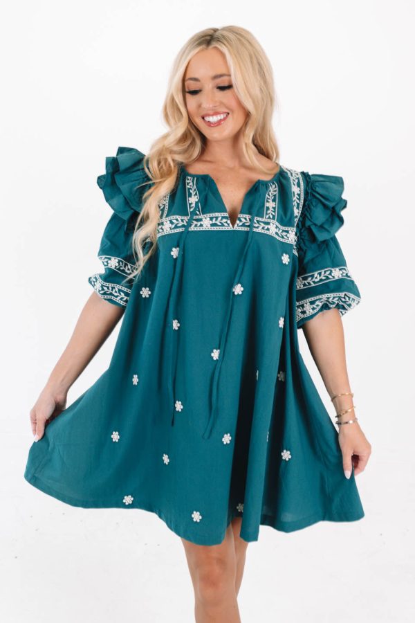 I Know You Dress - Teal on Sale