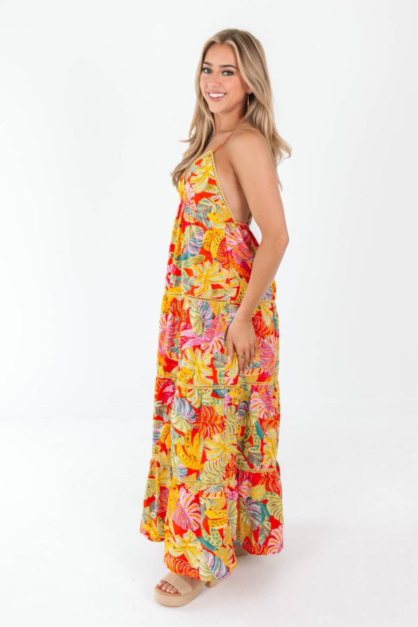 Havana Heat Maxi Dress - Yellow Online