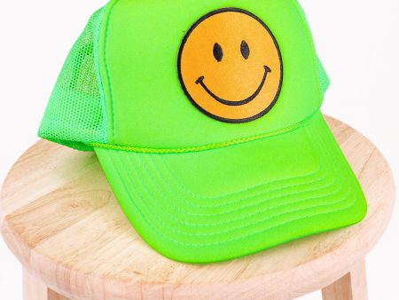 Smiles For Miles Hat - Neon Green For Cheap