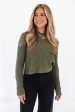 Hello Fall Sweater - Olive Green For Cheap