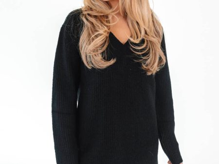 Off To Ontario Sweater Dress - Black Online Sale