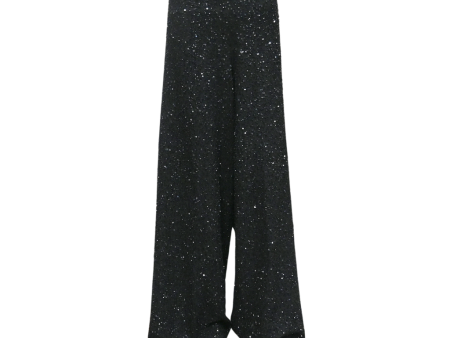 Black Sequin Wide-Leg Pants Supply