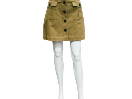 Olive Cargo Button Mini Skirt Online Hot Sale