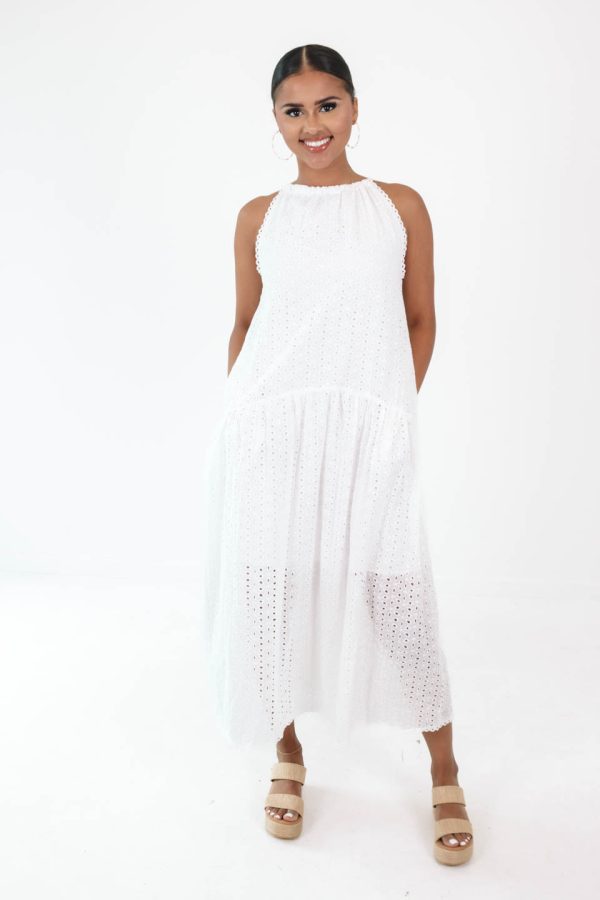 Simple Times Midi Dress - White For Discount