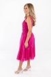 Steal A Kiss Midi Dress - Hot Pink For Cheap