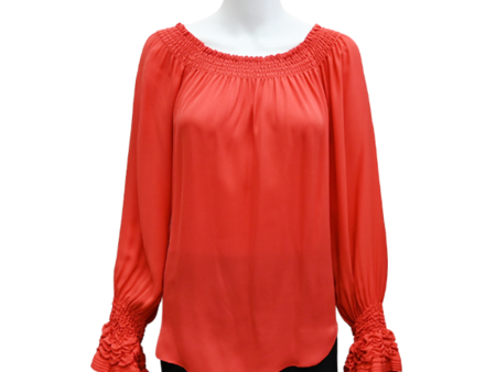 Red Silk Blouse For Sale