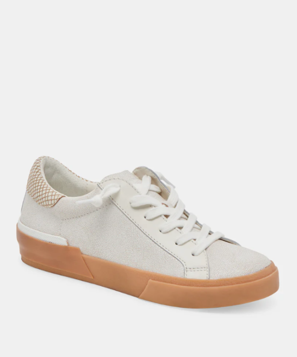 Dolce Vita Zina Sneakers - Ivory Multi Crackled Leather - FINAL SALE Discount