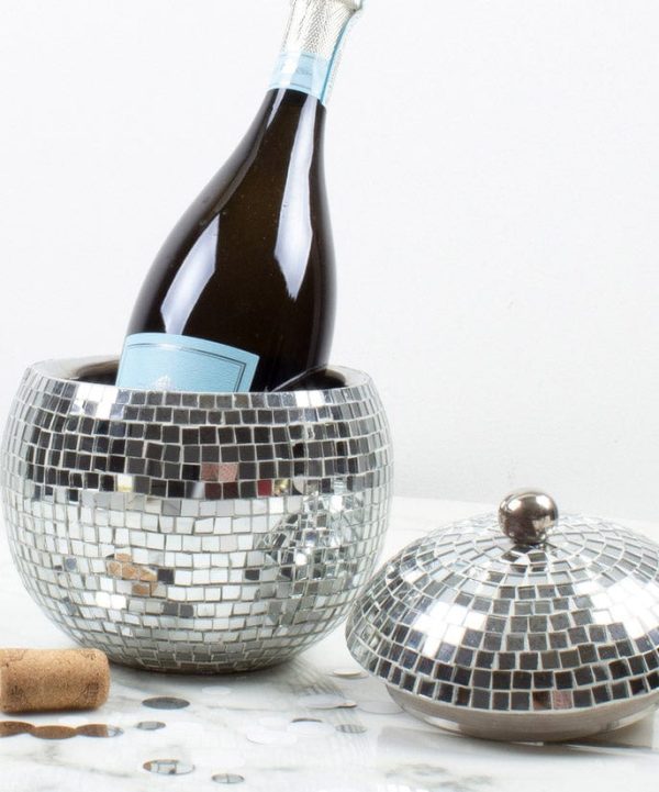 Disco Ball Ice Bucket - Silver For Sale