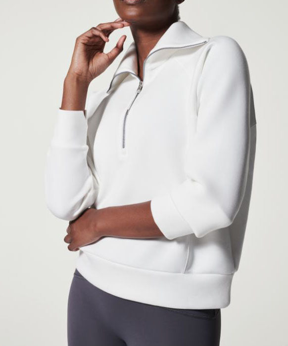 Spanx AirEssentials Half Zip Pullover - Powder For Cheap