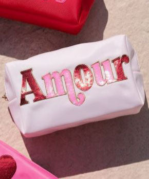 Amour Zip Pouch - Pink Cheap