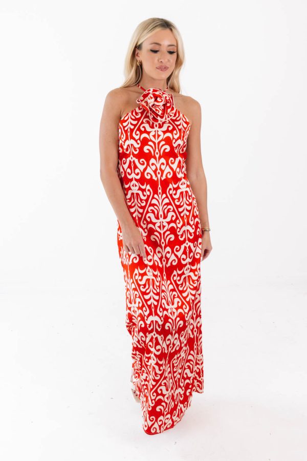 A Dozen Roses Maxi Dress - Red Online Hot Sale