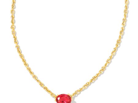 Kendra Scott Cailin Pendant Necklace - Red Crystal Gold Online Hot Sale