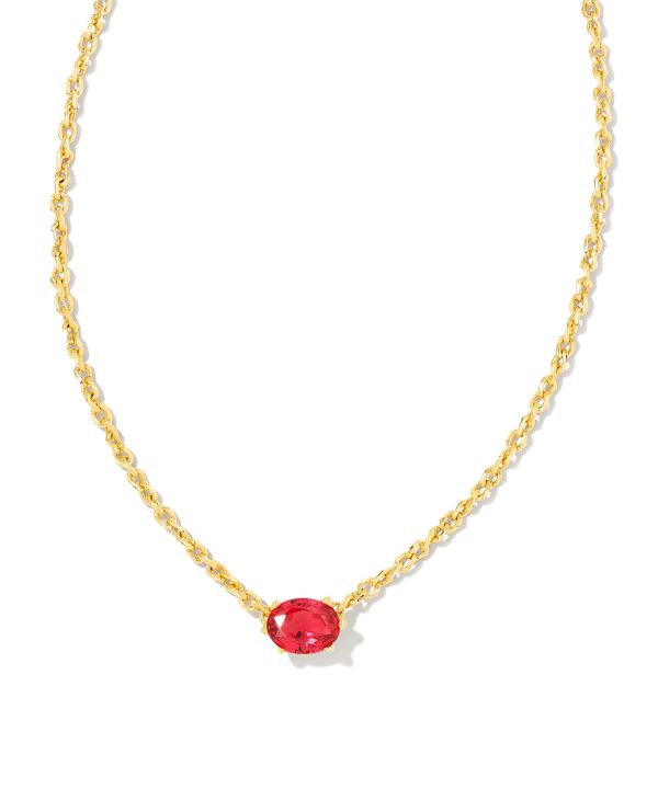 Kendra Scott Cailin Pendant Necklace - Red Crystal Gold Online Hot Sale