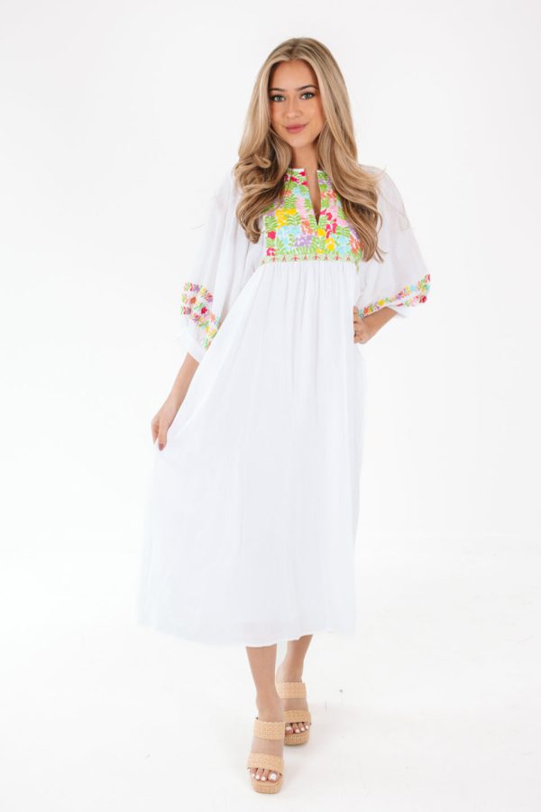 The Clarissa Midi Dress - White For Sale