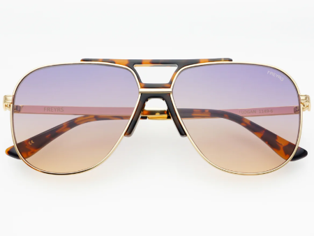 Freyrs Logan Acetate Aviator Sunglasses - Gold Blue (Sunrise) Online Hot Sale