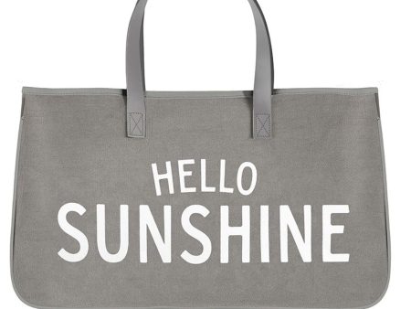 Grey Canvas Tote Bag - Hello Sunshine - FINAL SALE For Cheap