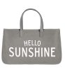 Grey Canvas Tote Bag - Hello Sunshine - FINAL SALE For Cheap