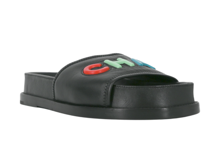 Logo Leather Slides Online