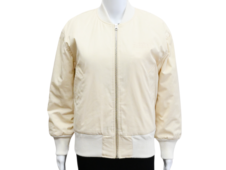 Cream Logo Embroidered Bomber Jacket Hot on Sale