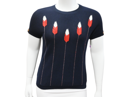 Embroidered Feather Cashmere-Blend Top Online Sale