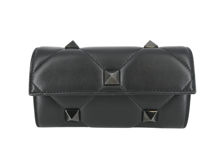 Black Roman Stud Crossbody Bag For Discount