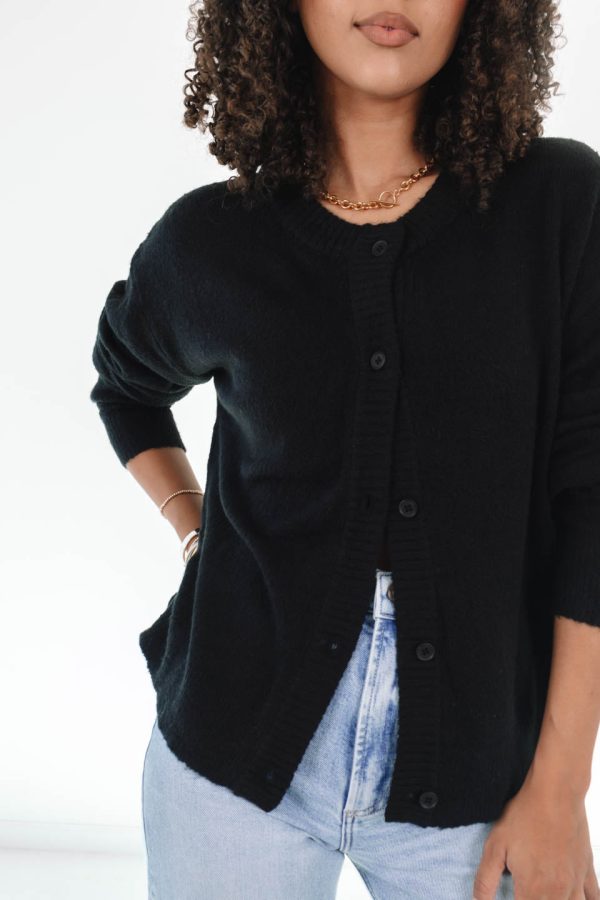 New York Days Cardigan - Black For Cheap