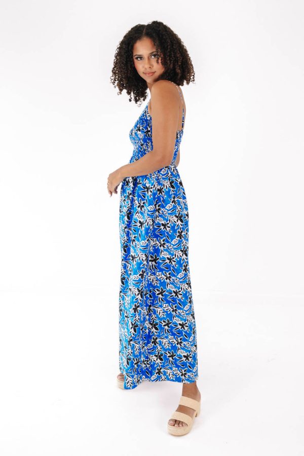 Jazz Bar Midi Dress - Blue Online