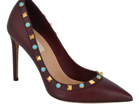 Rockstud Rolling Leather Pumps Online Hot Sale