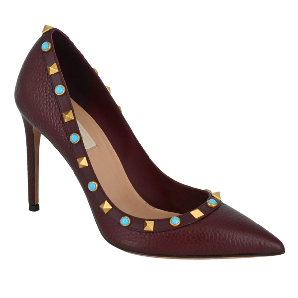 Rockstud Rolling Leather Pumps Online Hot Sale