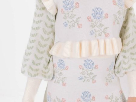 Winter Hydrangeas Skirt - Cream Online now