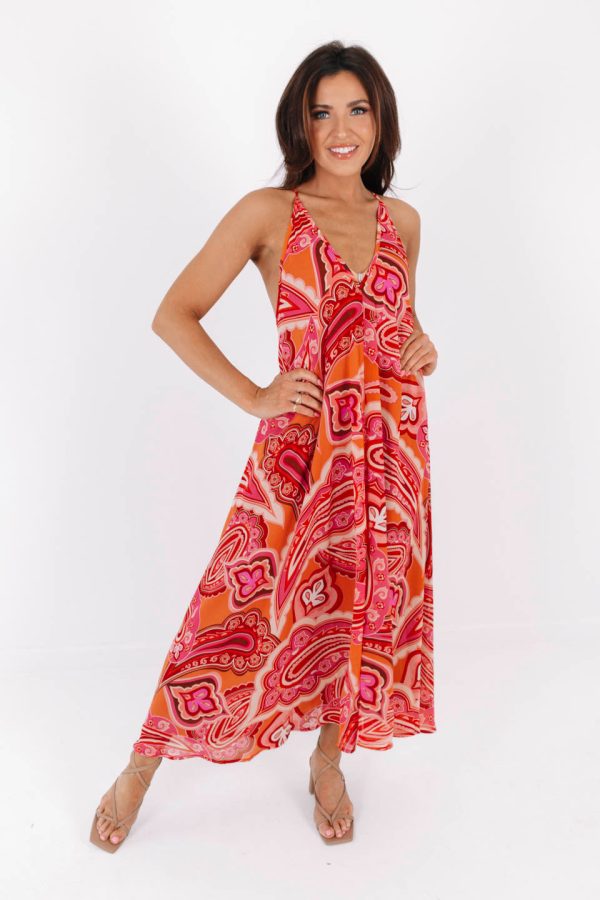 All The Fun Maxi Dress - Orange Hot on Sale