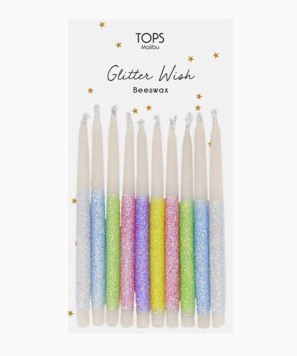 Glitter Wish Candles, 3  - Multi Color For Discount