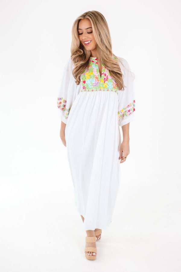 The Clarissa Midi Dress - White For Sale