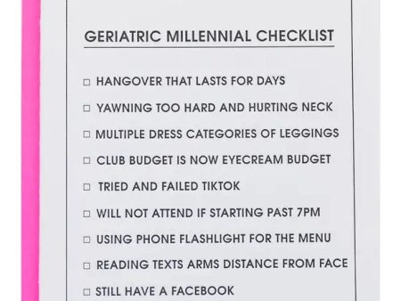 Letterpress Card - Geriatric Millennial Checklist Fashion