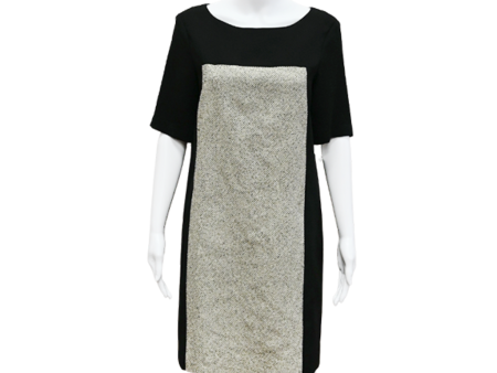 Black Textured Shift Dress For Cheap