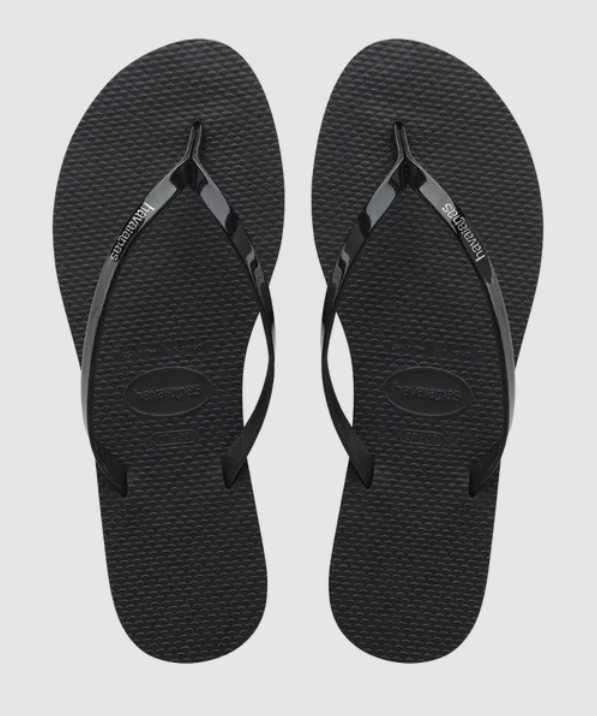 Havaianas You Metallic Flip Flops - Black - FINAL SALE Fashion