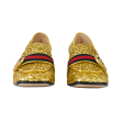 Peyton Gold Glitter GG Marmont Loafer Heels Hot on Sale