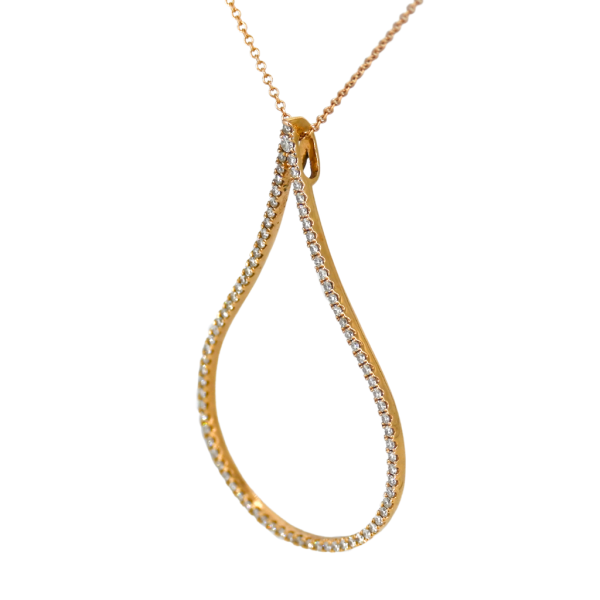 Pave Diamond Teardrop Pendant Necklace Supply