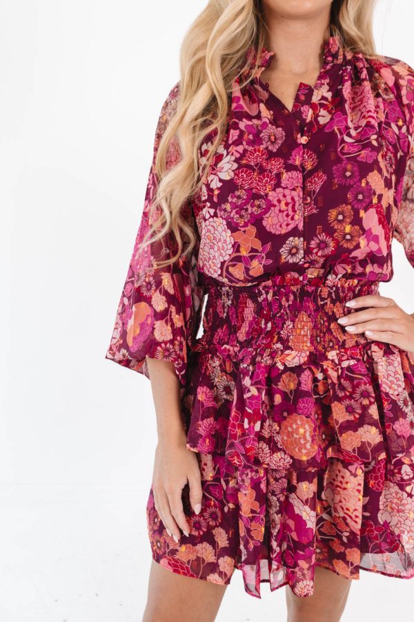 Modern Romance Dress - Maroon Hot on Sale