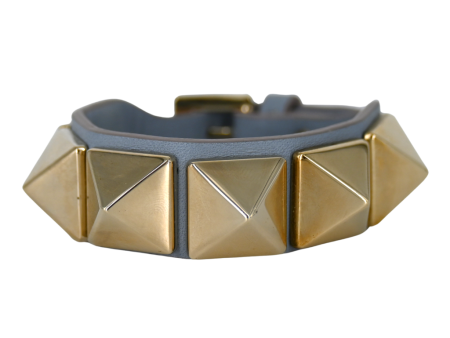 Large Rockstud Leather Bracelet Sale