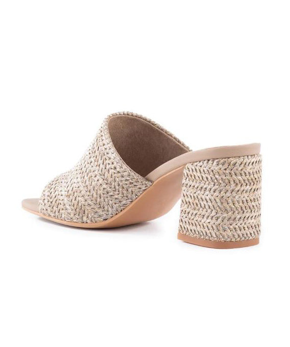 Seychelles Adapt Block Heel Mule - Taupe Raffia - FINAL SALE Discount