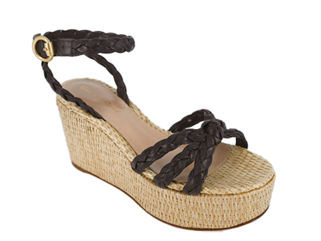 Kea Brown Woven Raffia Wedges Online Hot Sale