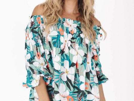 Away on Vacay Top - Teal Hot on Sale